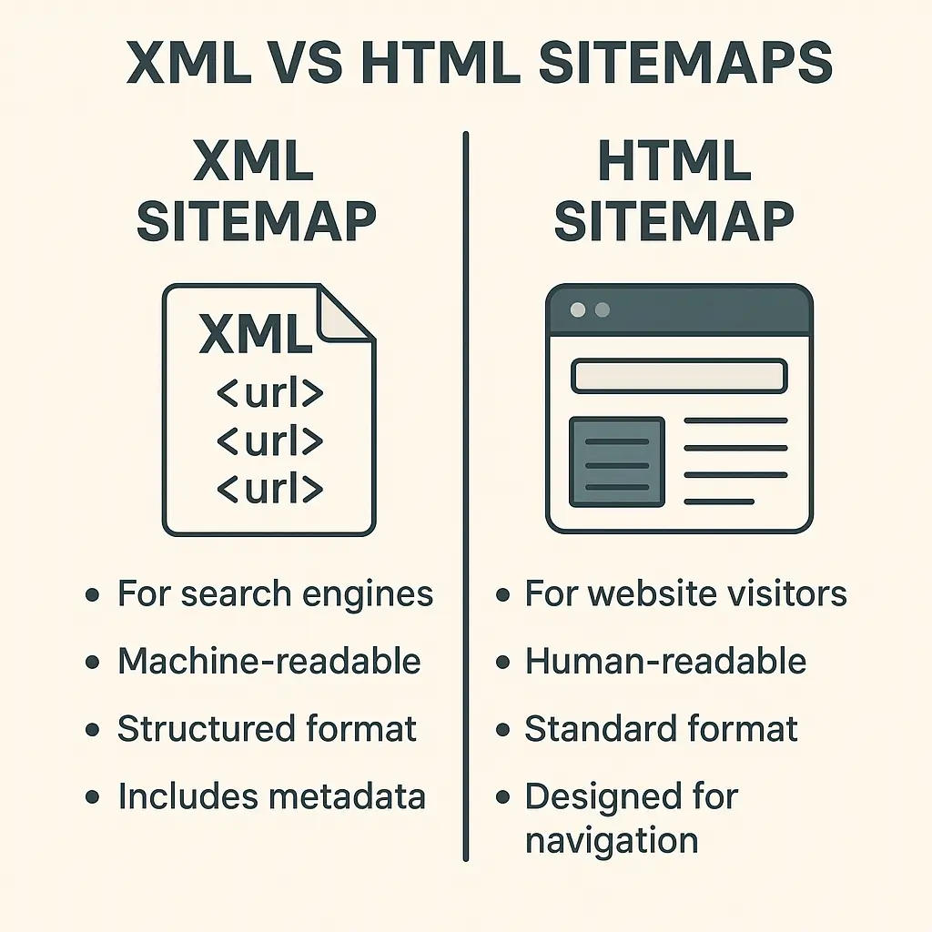 XML vs HTML Sitemaps Comparison