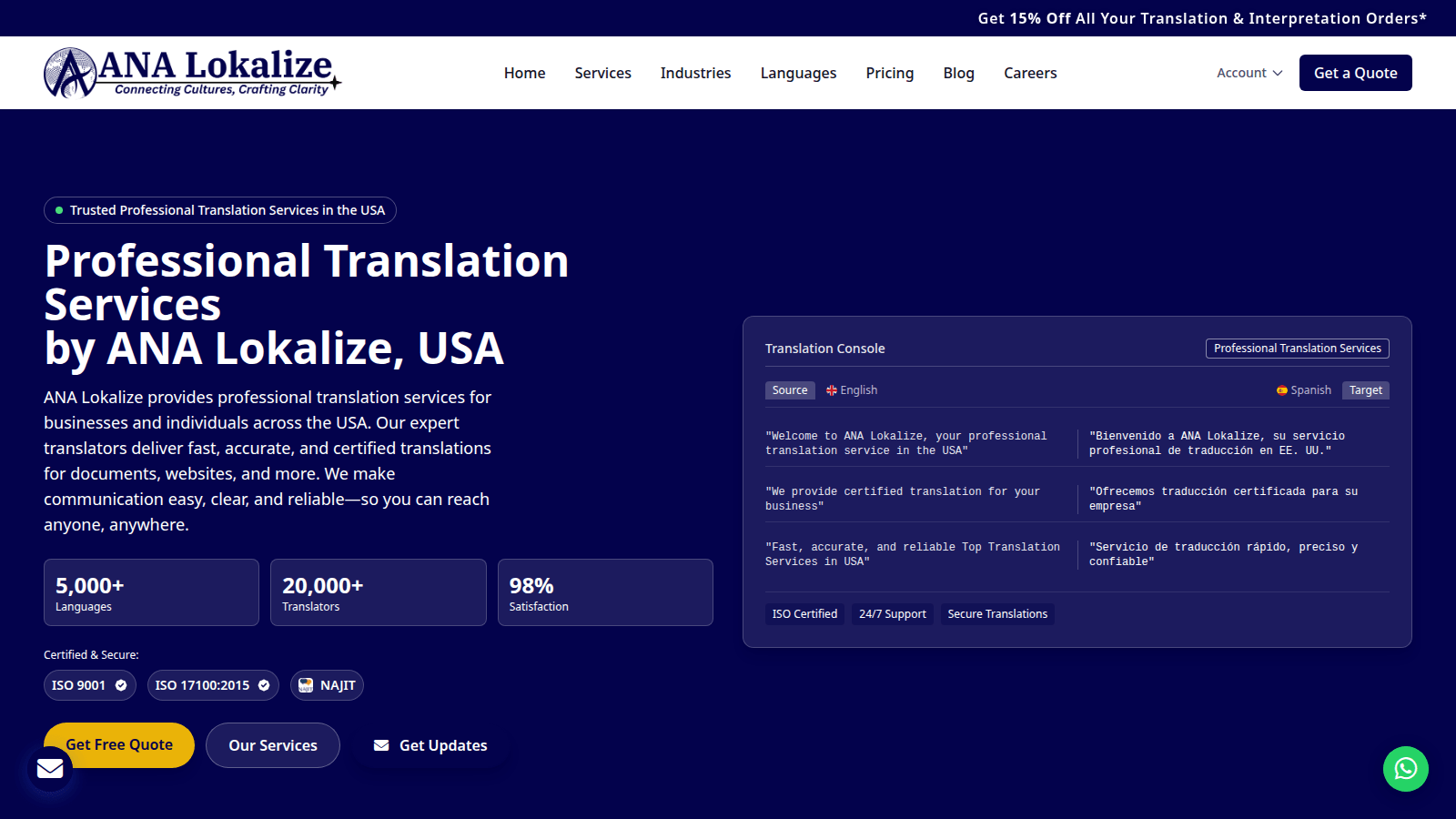 ANA Lokalize — BeTopSEO SEO portfolio